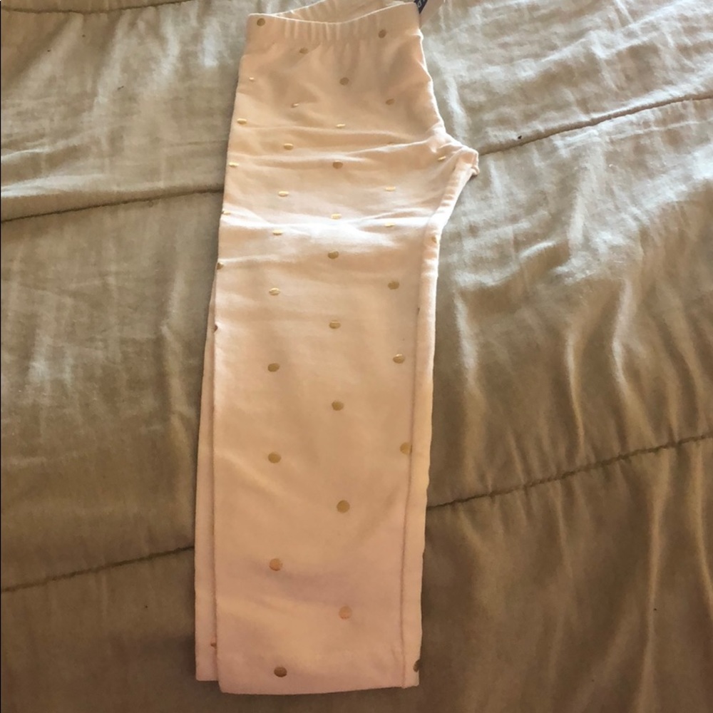 Cream and Gold dotted leggings